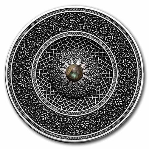 2021 Fiji 3 oz Antique Finish Silver Mandala Art Turkish | Zion Metals