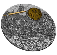 Load image into Gallery viewer, 2021 Niue Woman Warrior Mulan 2oz Antique Finish Silver Coin | Zion Metals
