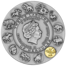 Load image into Gallery viewer, 2022 Niue 2 oz STYMPHALIAN BIRDS – TWELVE LABOURS OF HERCULES Silver Coin - Zion Metals
