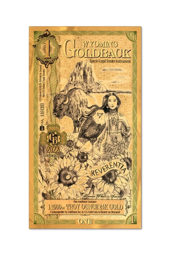 1 Wyoming Goldback - Aurum Gold Note (24k) - Zion Metals