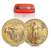 Load image into Gallery viewer, 2022 – 1 oz Gold American Eagle – Sealed Tube of 20 Coins (BU) - Zion Metals
