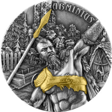 Load image into Gallery viewer, 2022 Germania Mint Warriors: ARMINIUS 2 oz Silver Antique Coin - Zion Metals
