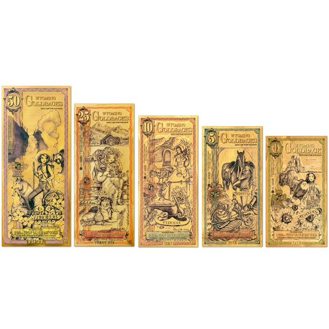 2022 Wyoming Goldback (Bundle Pack) - Aurum Gold Note (24k) (First Yea – ZM