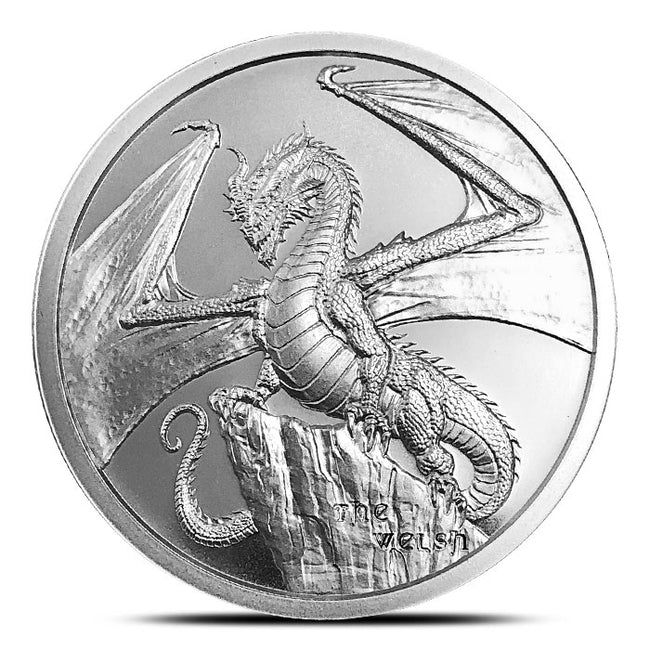 1 oz Silver World of Dragons The Welsh Round | ZM | Zion Metals