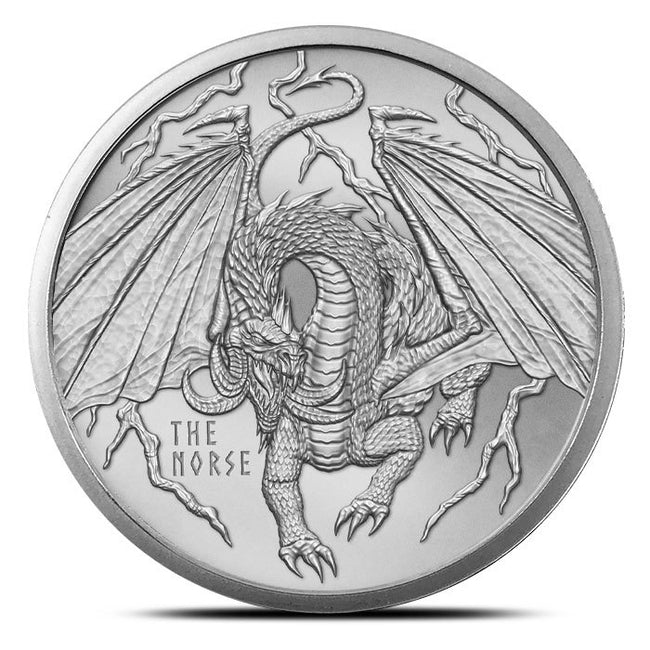 1 oz Silver World of Dragons Series The Norse Round | ZM | Zion Metals