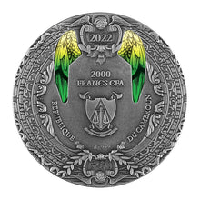 Load image into Gallery viewer, 2022 Republic of Cameroon 2 oz Antique Silver Archangel Raphael - Zion Metals
