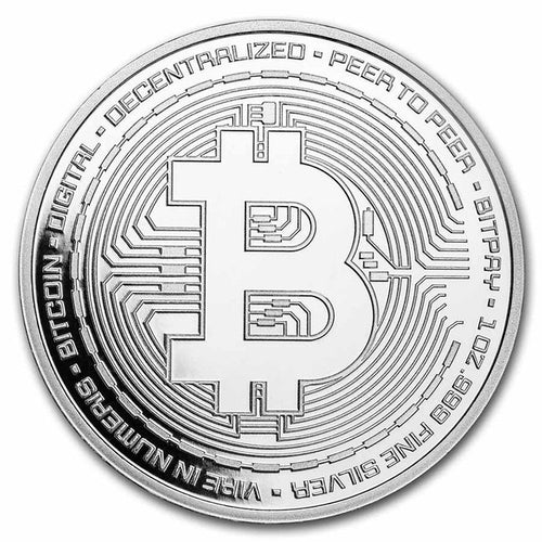 Bitcoin 1 oz .999 Commemorative Limited BITPAY Silver Round - Zion Metals