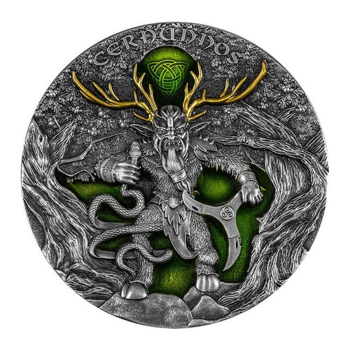 2022 Niue CERNUNNOS Horned God 2 oz. Silver High Relief Coin - Zion Metals