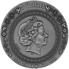 Load image into Gallery viewer, 2021 Niue FORTUNA AND TYCHE Goddesses 2 oz Silver Coin | ZM | Zion Metals
