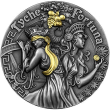 Load image into Gallery viewer, 2021 Niue FORTUNA AND TYCHE Goddesses 2 oz Silver Coin $5 | ZM | Zion Metals
