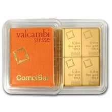 Load image into Gallery viewer, 10 x 1/10 oz Valcambi Suisse .9999 Fine Gold CombiBar 1 Troy oz - Zion Metals
