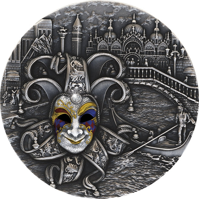 2022 Niue 2 oz Silver Antique Venetian Mask | Zion Metals