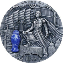 Load image into Gallery viewer, 2020 Niue 2 oz Antique Silver Famous Explorers Zheng He - Zion Metals
