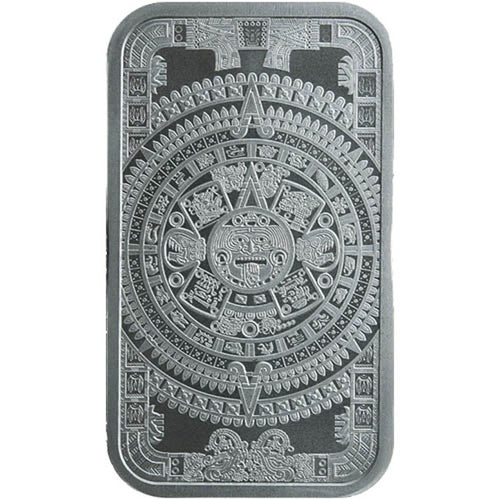 Aztec Calendar - 1 oz Silver Bar - ZM