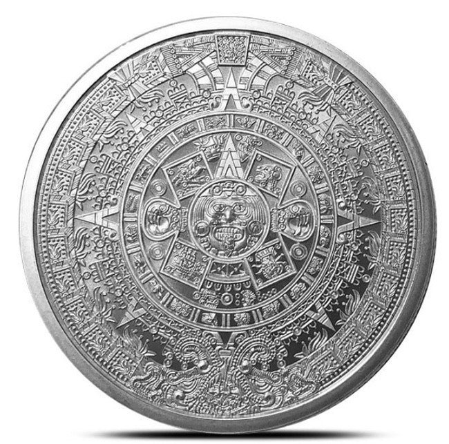 Aztec Calendar 1 oz Silver Round - ZM