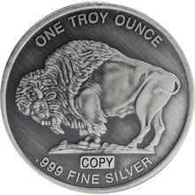 Load image into Gallery viewer, 1 oz Buffalo Silver Round - Antique Finish - ZM
