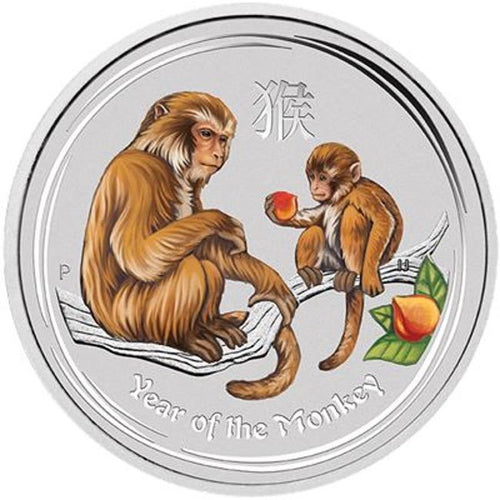 2016 Colorized Australia Year of the Monkey 1 oz Silver BU (Series II)  | ZM | Zion Metals
