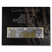 Load image into Gallery viewer, Game of Thrones Samoa 3 gram Silver Note - Zion Metals
