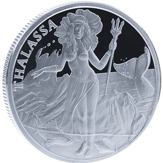 1 oz TRIDENT Silver Round - THALASSA - Random Mint- Zion Metals