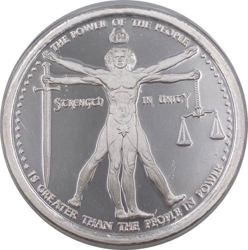 2013 VITRUVIAN Proof 1 OZ .999 Silver Coin- DELUMINATI Series Leonardo Davinci AOCS (RARE) | Zion Metals